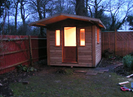 Garden Office Room Small Case Study Maidstone Outside Night View 02